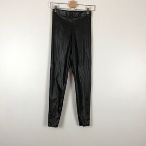 TopShop women’s black faux leather pull-on skinny leggings Size 2